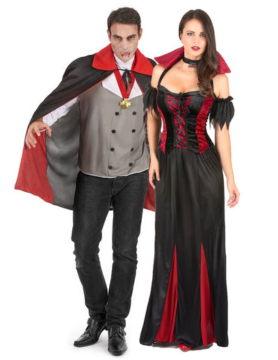 Disfarce para casal vampiro de Halloween