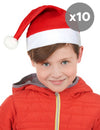 Pack de 10 gorros de Natal para criança