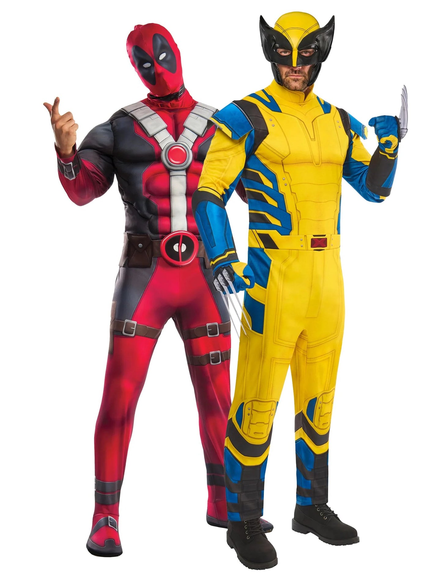 Disfarce de casal Deadpool™ e Wolverine™ para adultos