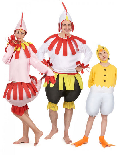 Fato de família galo, galinha e pintainho