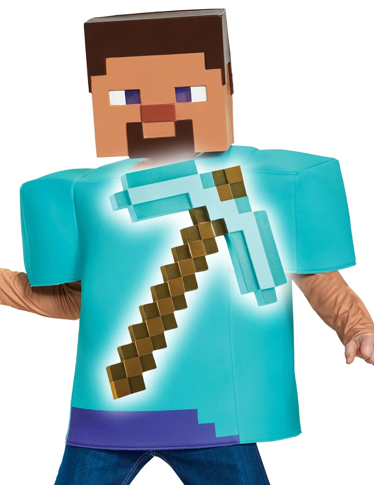 Kit disfarce Steve Minecraft™ com picareta para crianças