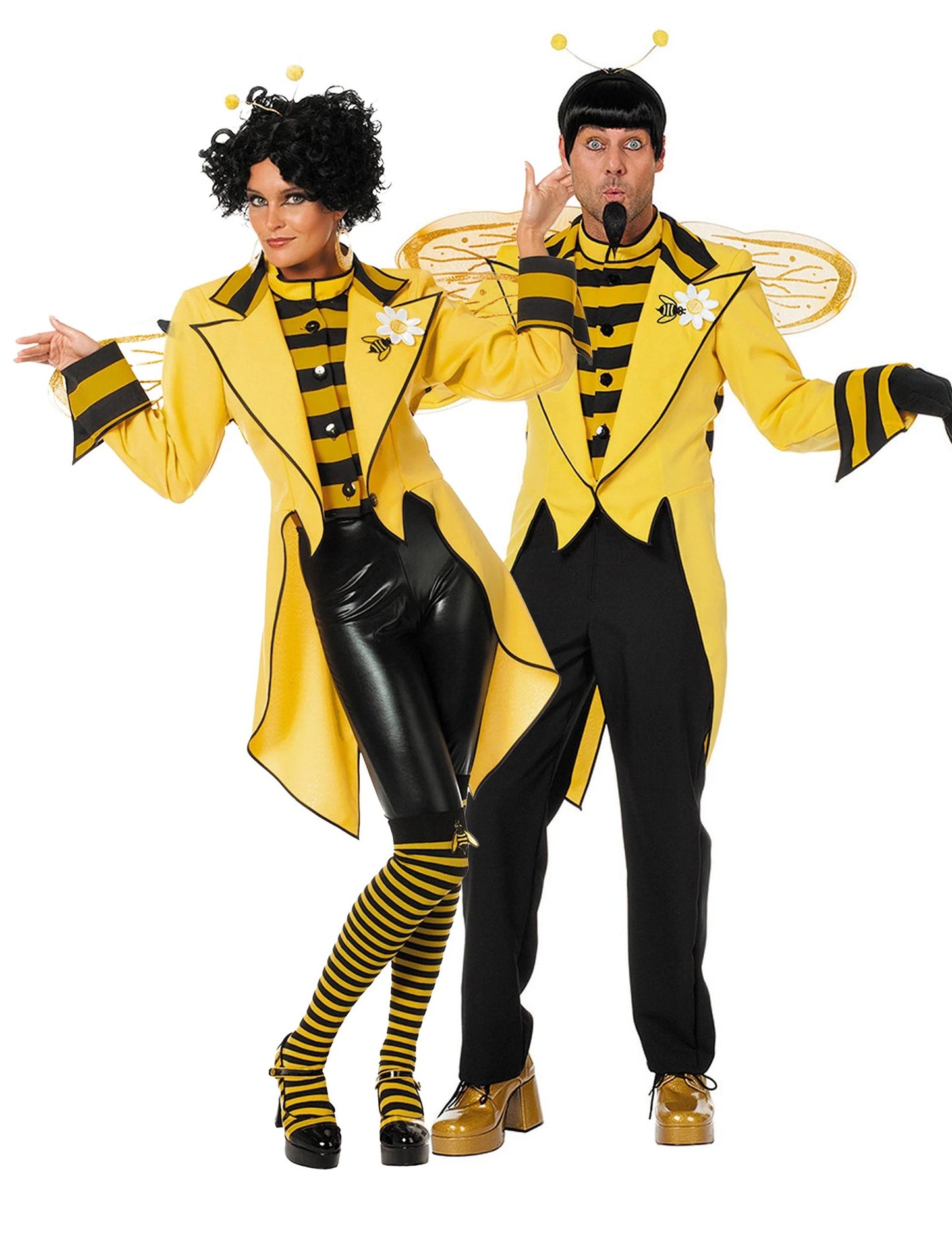 Fantasia elegante de casal de abelhas para adultos