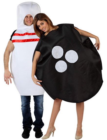 Disfarce pino e bola de bowling