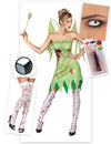 Pack disfarce fada verde sangrenta mulher Halloween