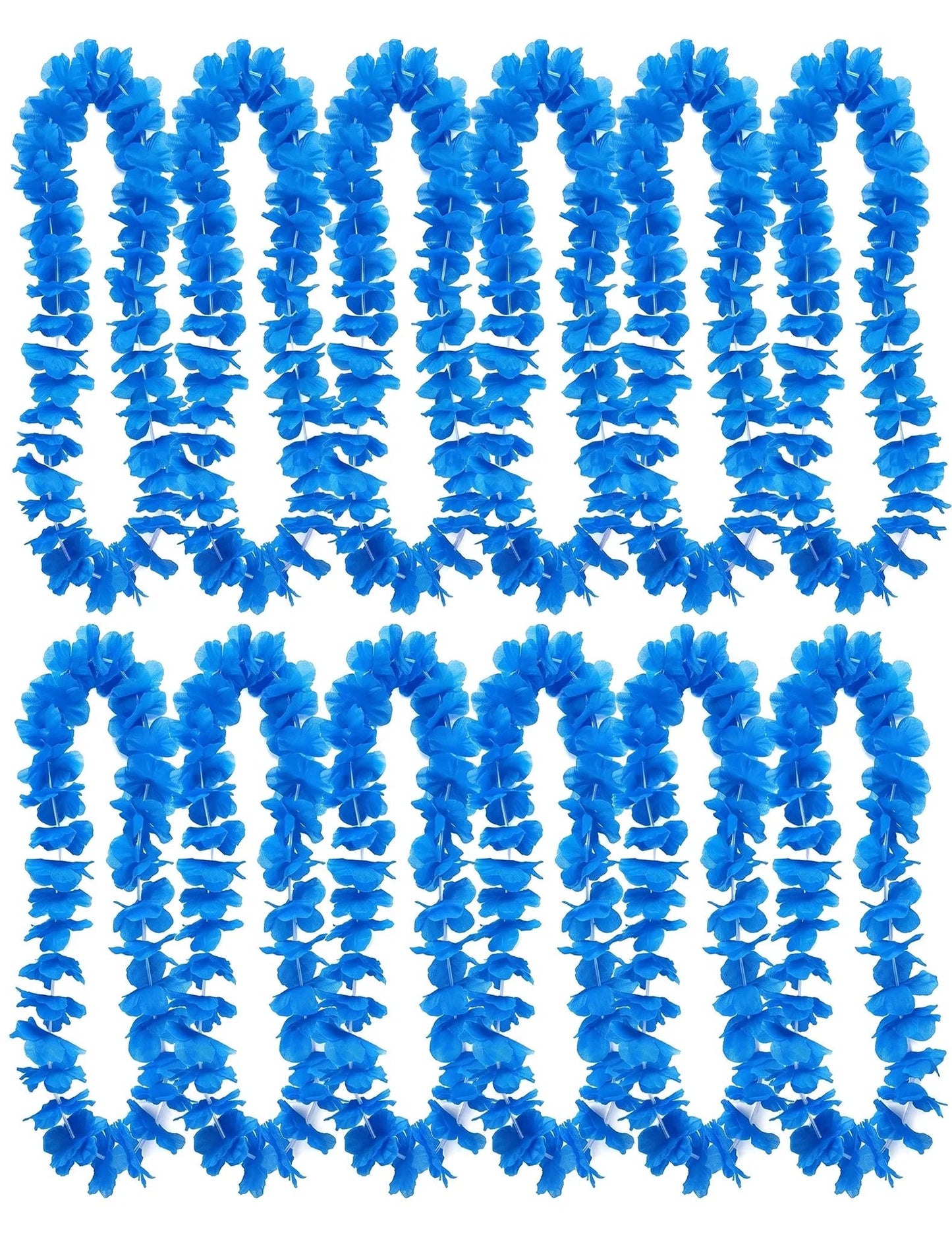 12 colares havaianos azul vivo