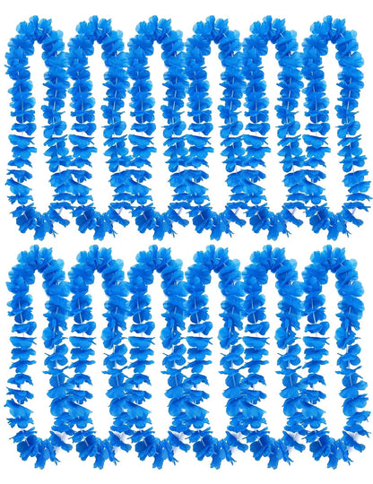 12 colares havaianos azul vivo