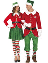 Disfarce de casal de elfos de Natal adulto