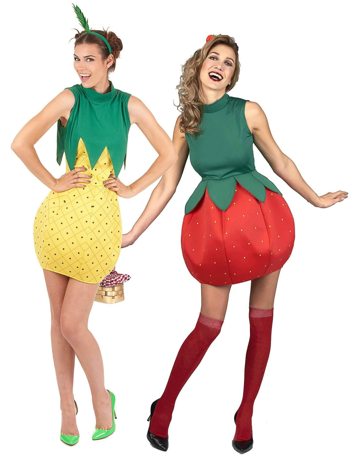 Disfarce de casal fruta ananás e morango Mulheres