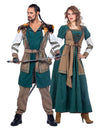 Fantasia de casal de guerreiros vikings para adultos