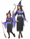 Disfarce de casal bruxa lilás mãe e filha Halloween