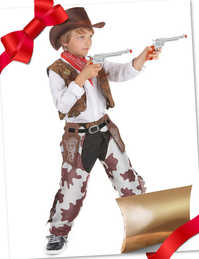 Caixa de presente disfarce cowboy com acessórios criança