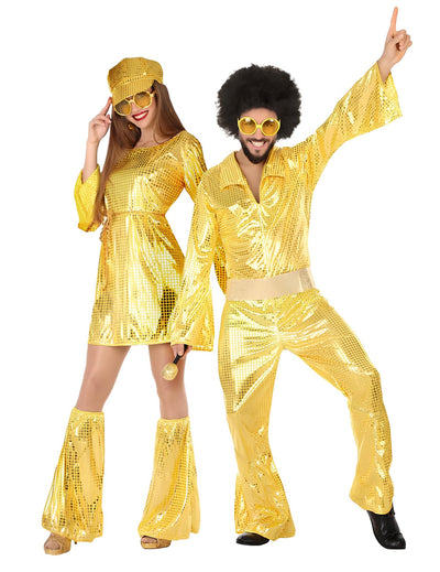 Disfarce de casal disco dourado