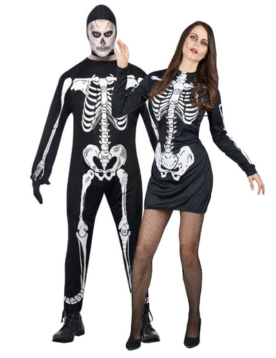 Disfarce de casal esqueleto Halloween