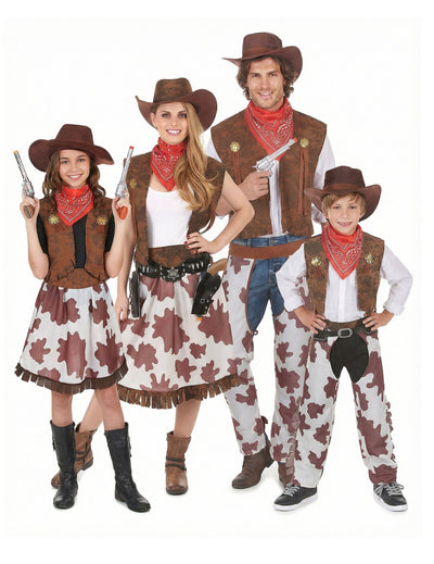 Disfarce de cowboys para a família