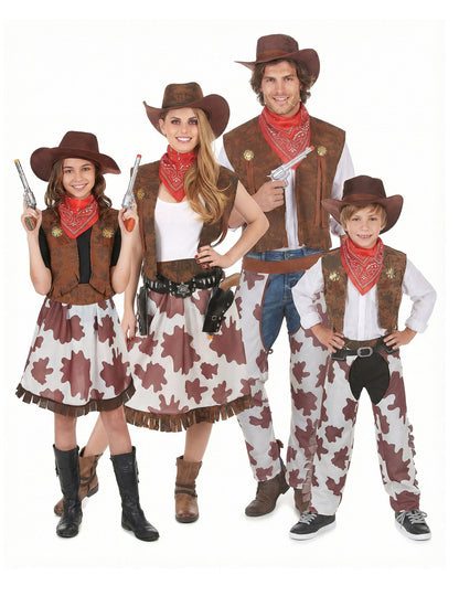Disfarce de cowboys para a família