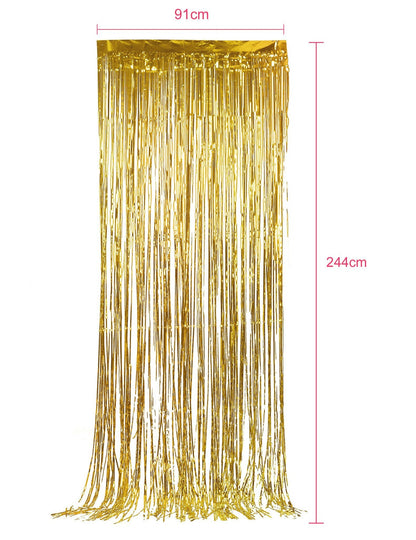 Pack de 5 cortinas douradas cintilantes