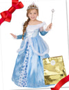 Caixa de presente disfarce princesa azul com acessórios menina
