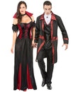 Fato elegante de casal de vampiros de Halloween para adulto