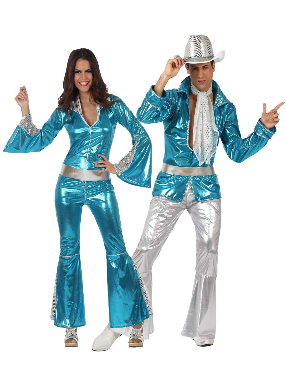 Disfarce Disco para casal-azul para adulto