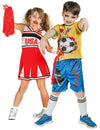 Fato de casal de cheerleader e futebolista zombie para crianças