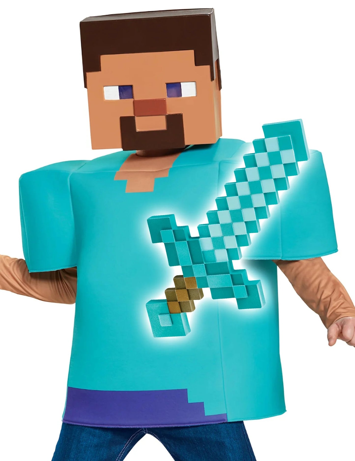 Kit de disfarce Steve Minecraft™ com espada para crianças