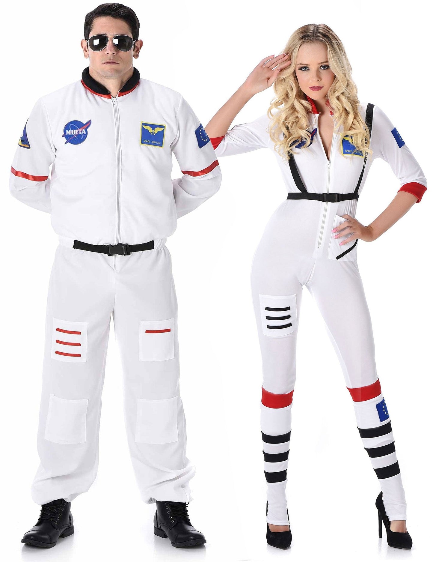Disfarce de casal astronautas adultos