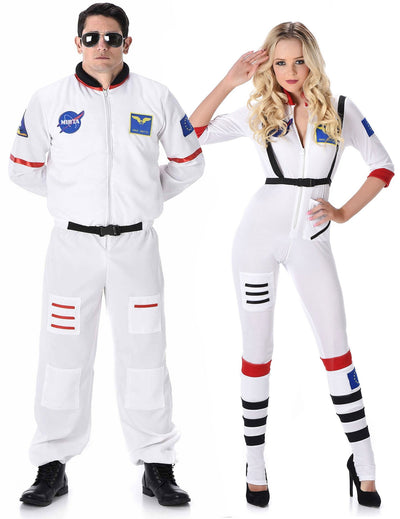 Disfarce de casal astronautas adultos