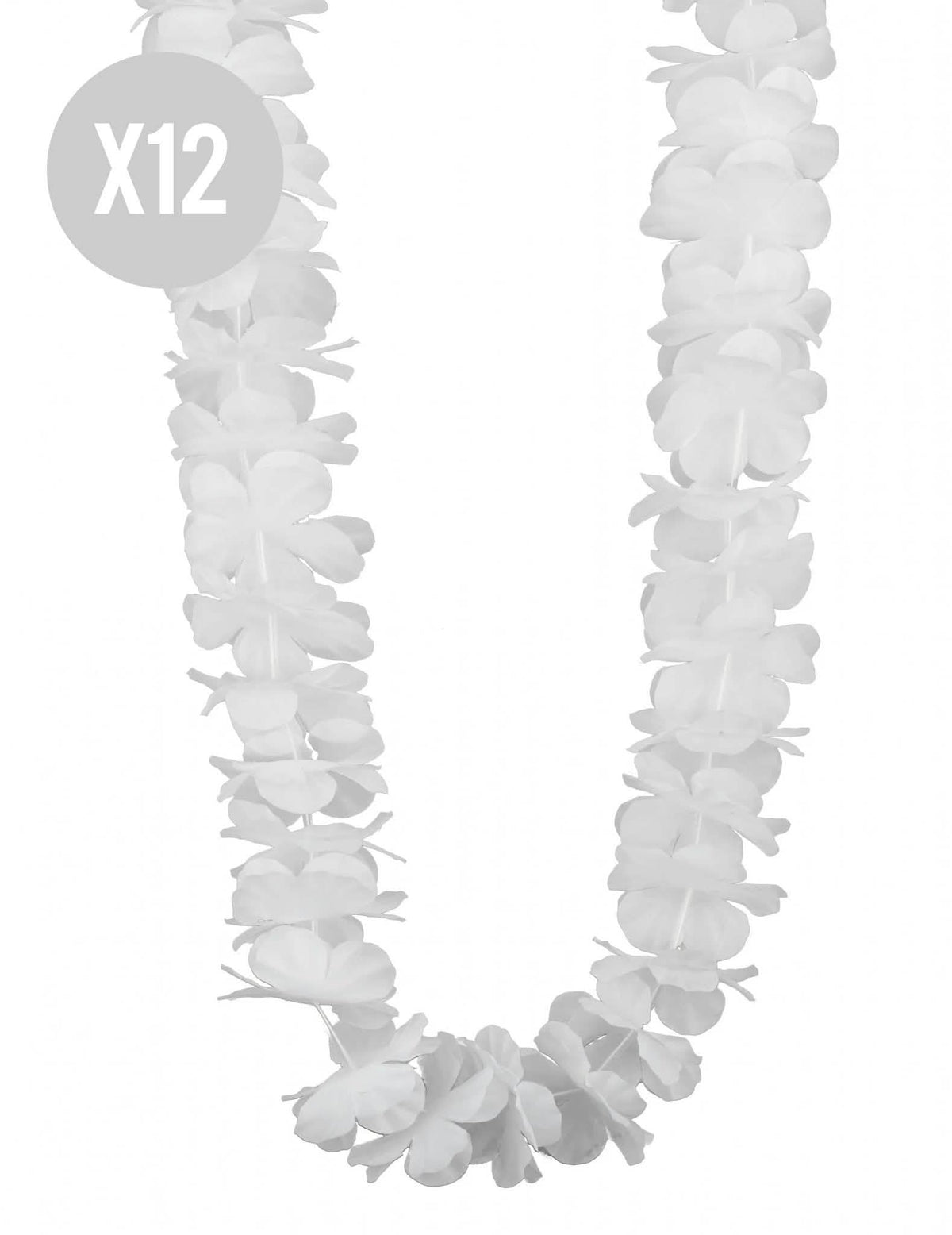 12 Colares havaianos brancos