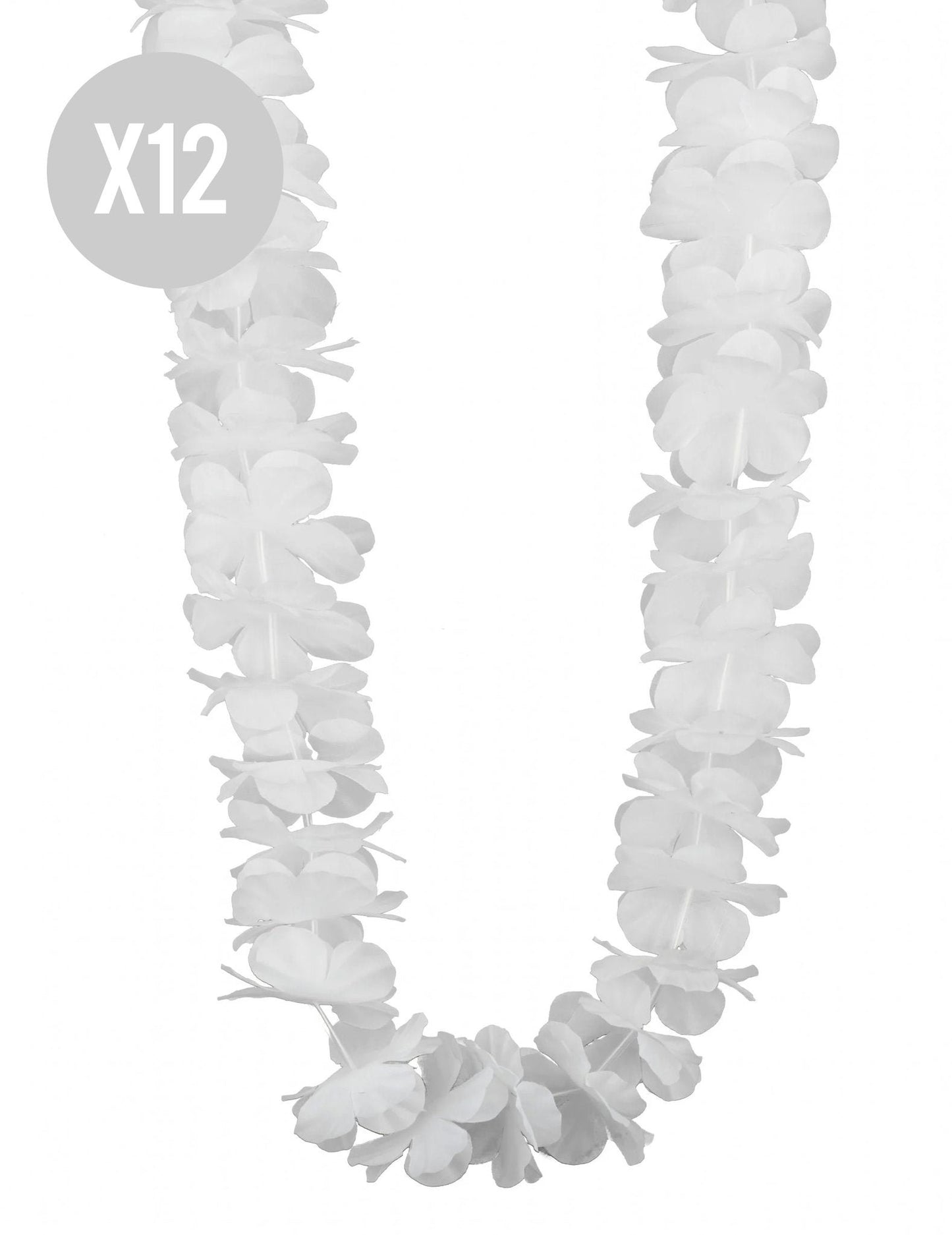 12 Colares havaianos brancos