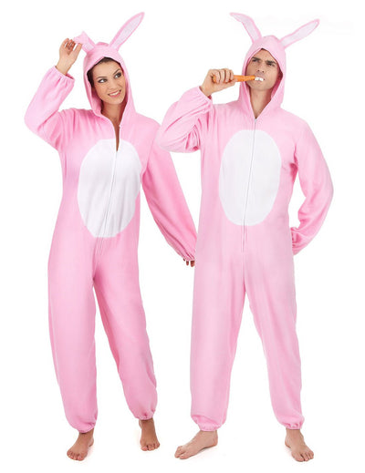Disfarce de casal coelho cor-de-rosa