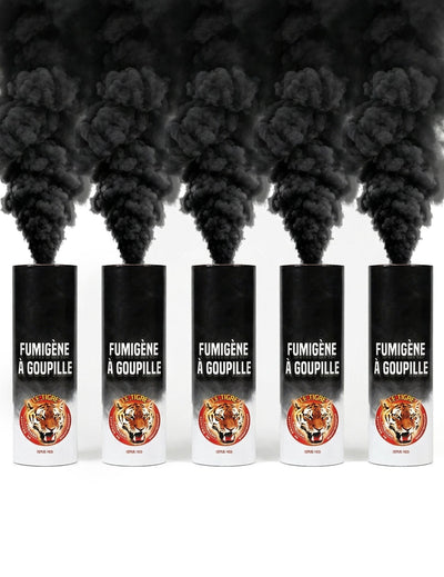 Pack de 5 fumígenos com pino pretos 1 min
