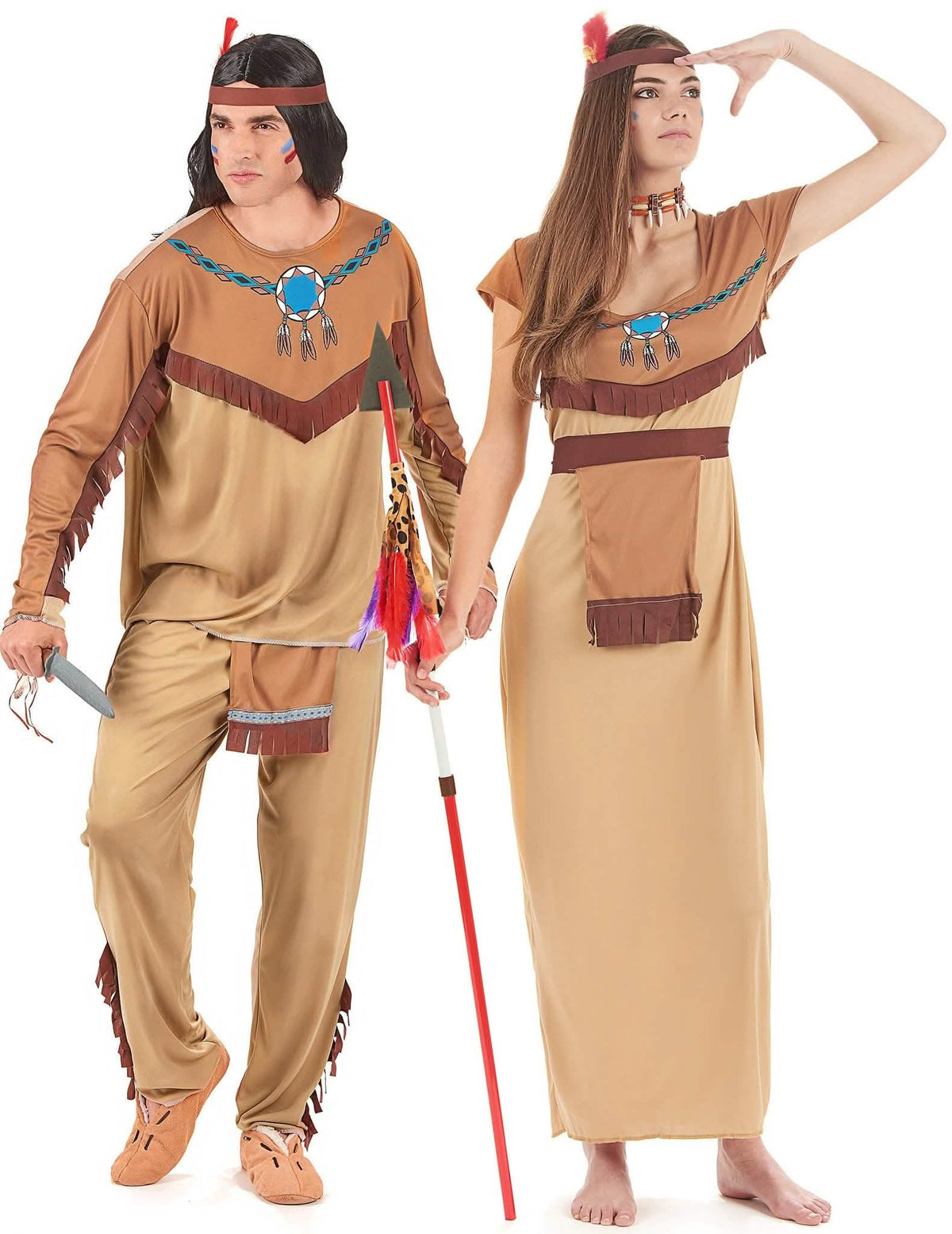 Disfarce de casal índios adulto