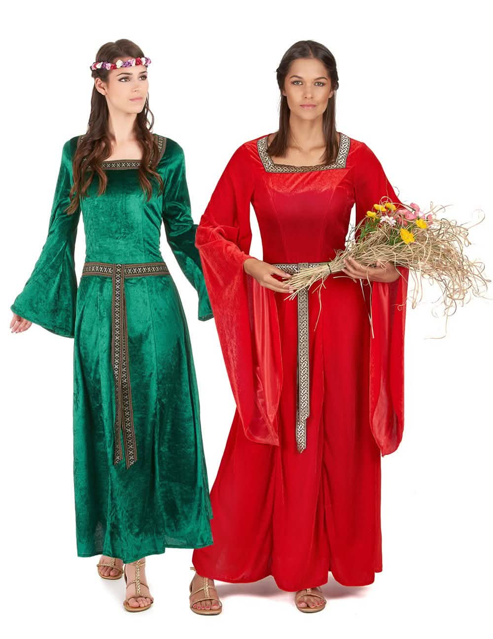 Disfarce de casal medieval mulher