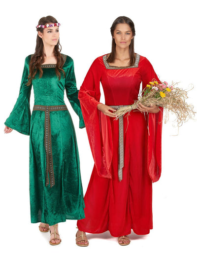 Disfarce de casal medieval mulher
