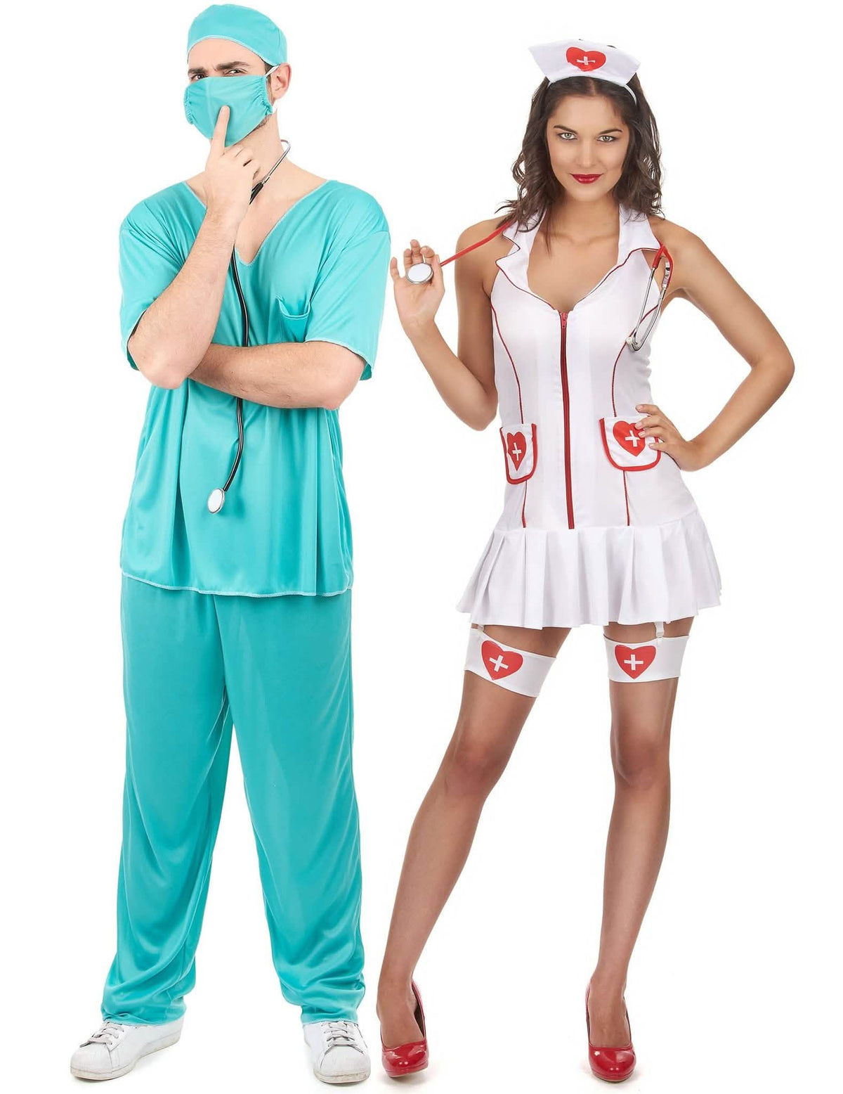 Disfarce de casal enfermeira e médico