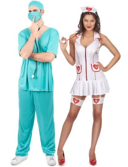 Disfarce de casal enfermeira e médico
