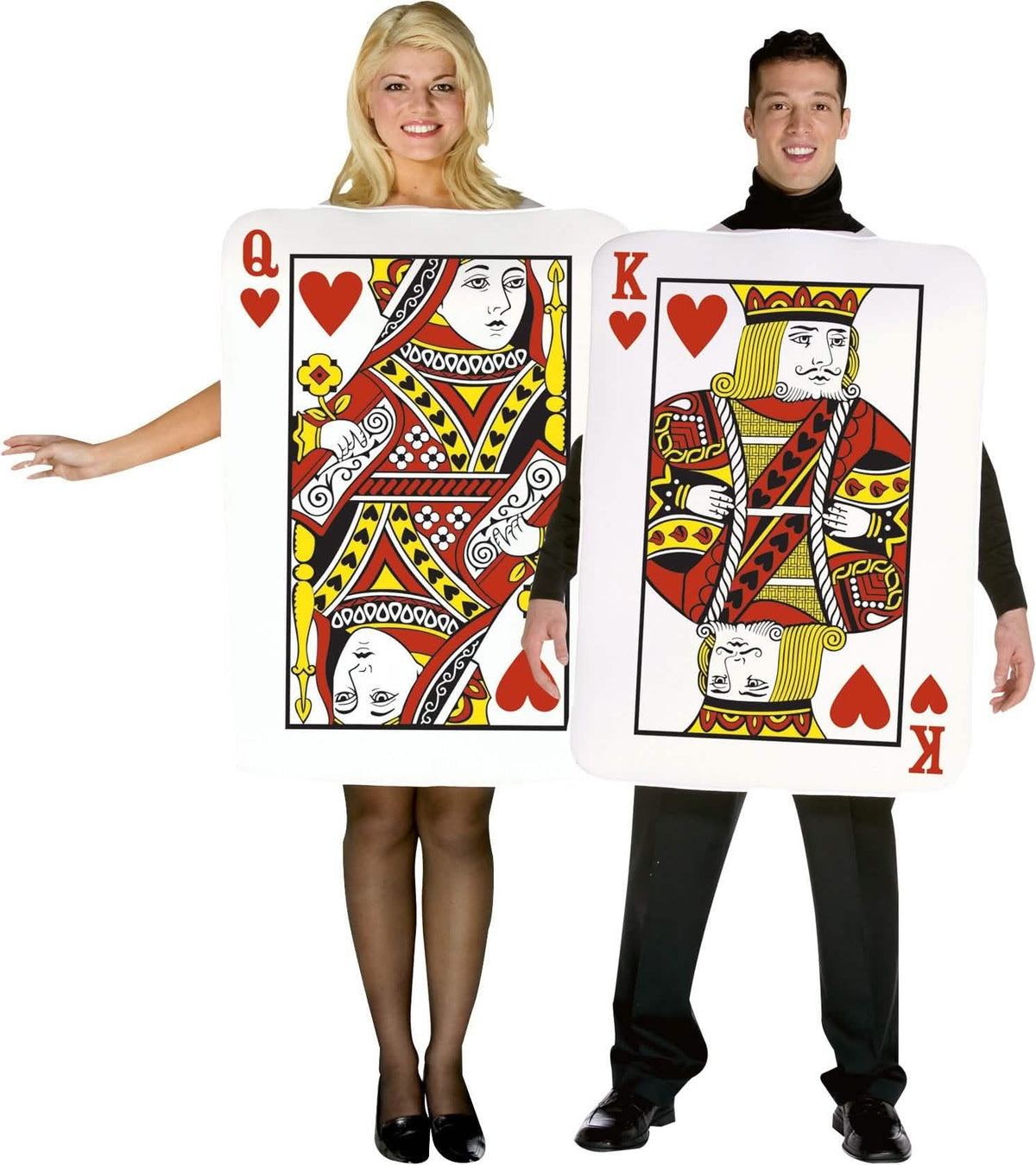 Disfarce de casal Cartas Rei e Rainha de copas