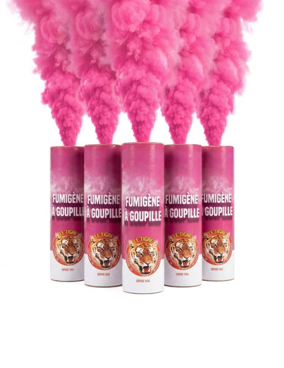 Pack de 5 fumígenos com pino cor-de-rosa 1 min