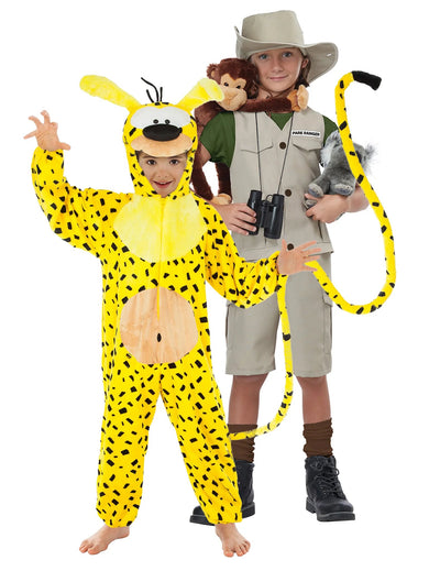 Disfarce de casal Marsupilami™ e Aventureiro criança