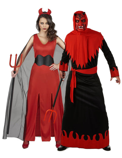 Disfarce de casal demoníaco adulto