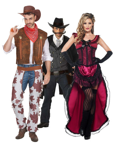 Fato de cowboy e dançarino de saloon para adulto