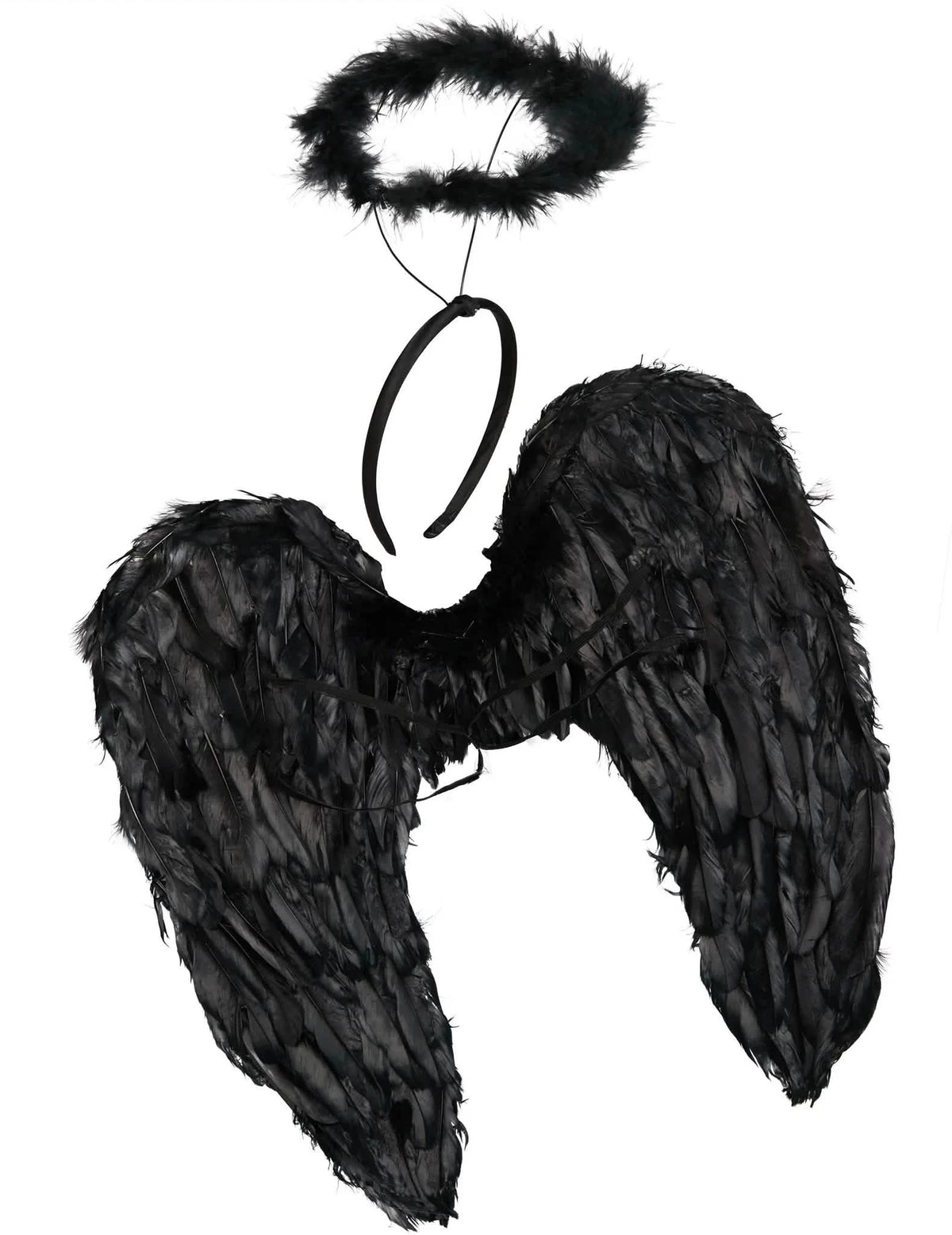 Kit de acessórios anjo negro adulto