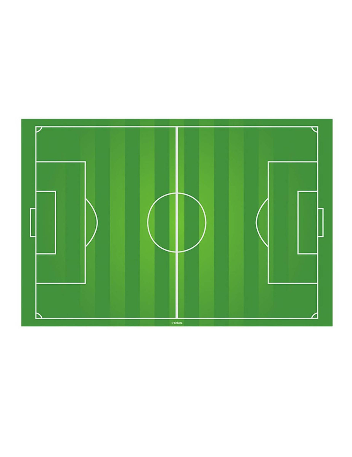 Decoração em hóstia de campo de futebol para bolo verde