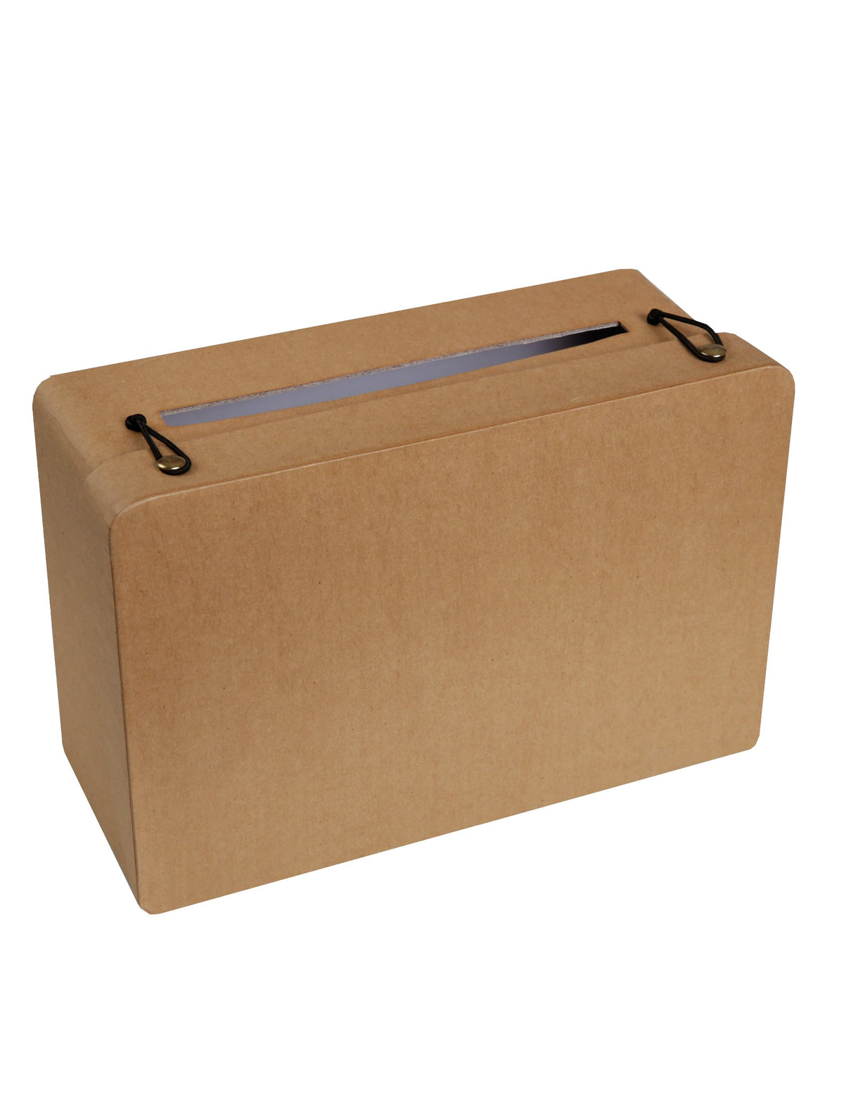 Tirelire en carton valise kraft pour mariage de couleur naturelle