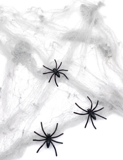 Teia de aranha branca com aranhas 20 g Halloween