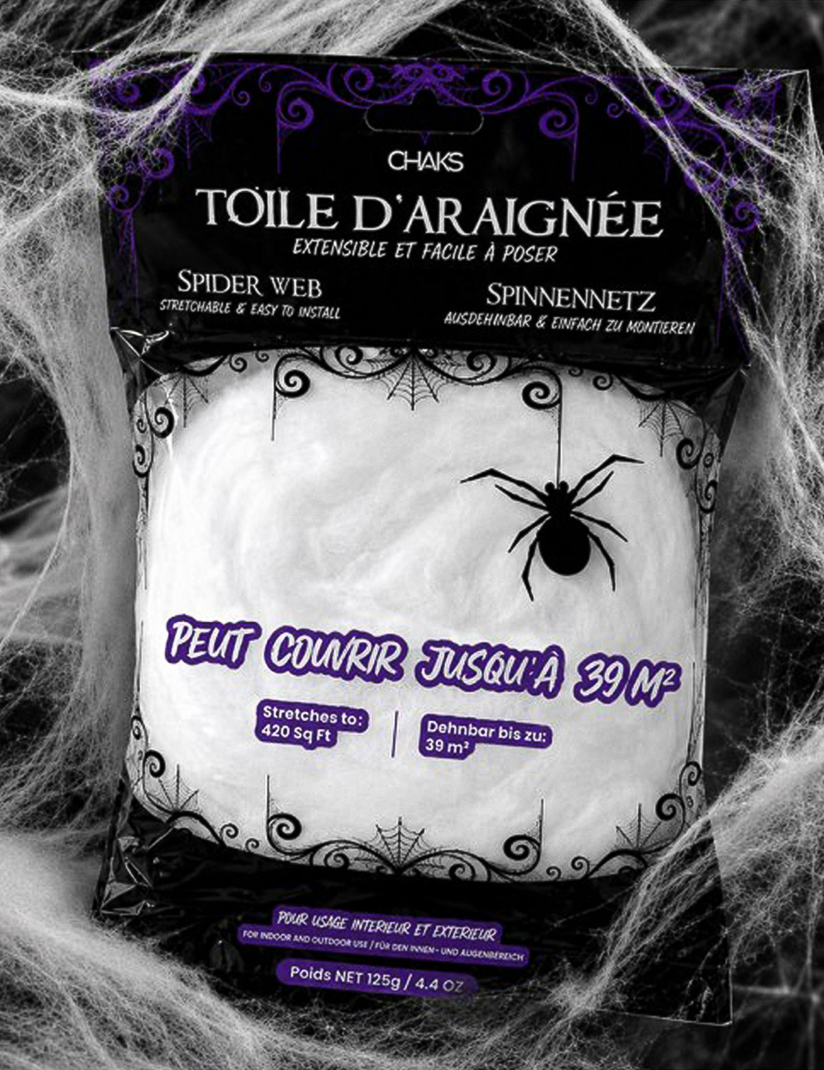 Teia de aranha branca de luxo 125 g