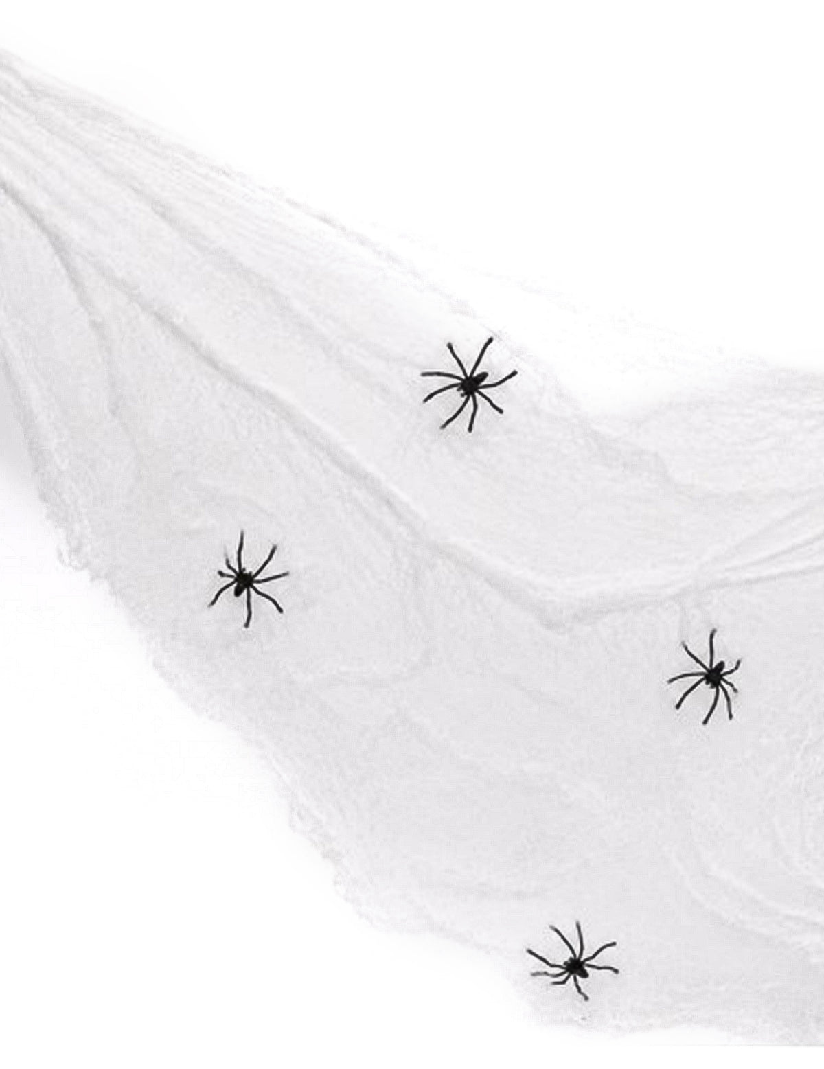 Teia de aranha branca de luxo com 4 aranhas 30 g