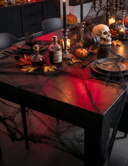 Teia de aranha preta com aranhas 20 g Halloween