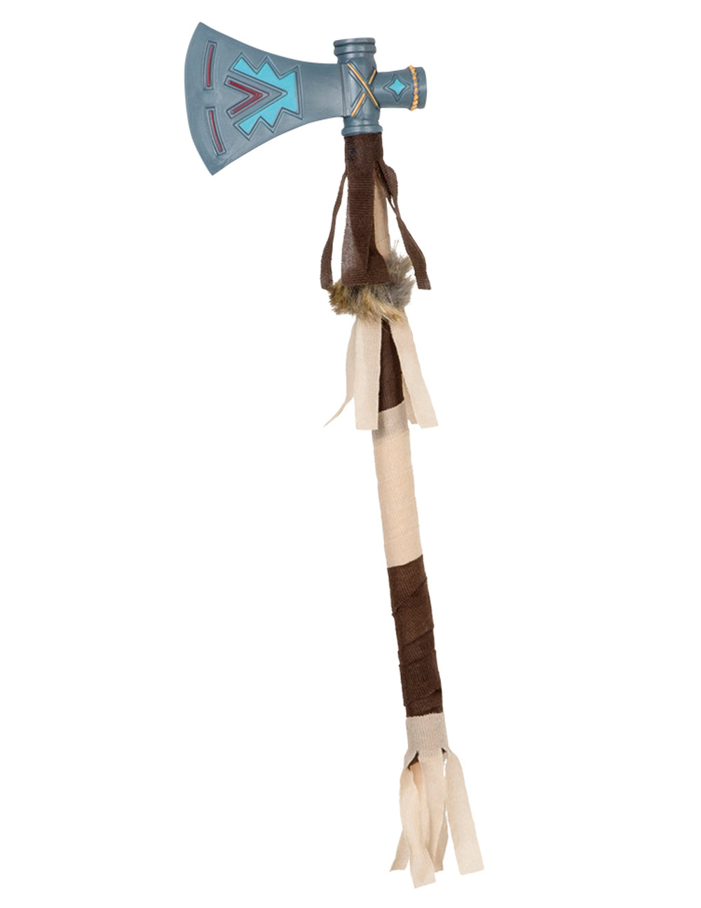 Tomahawk indien pour adulte marron et bleu avec rubans et motifs ethniques