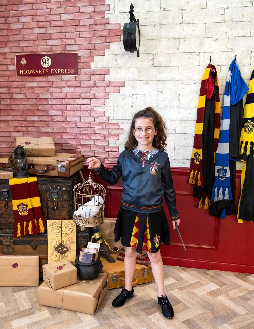 Top com saia Gryffindor Harry Potter para menina cinzento e vermelho